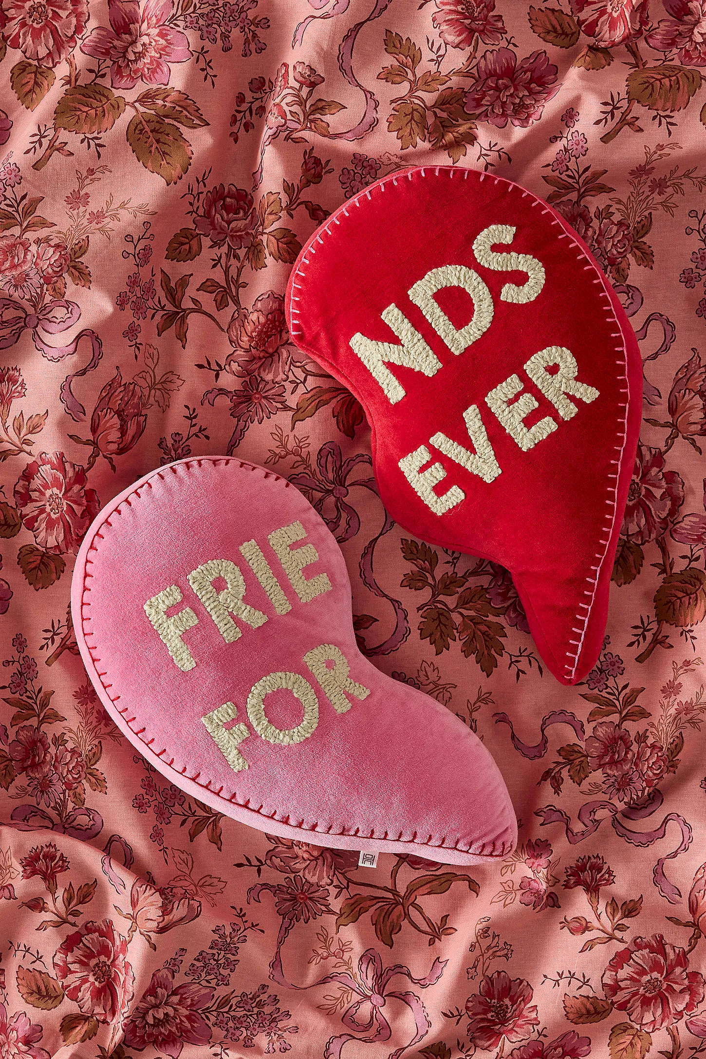 Best Friends Forever Heart Cushion - Pink 2