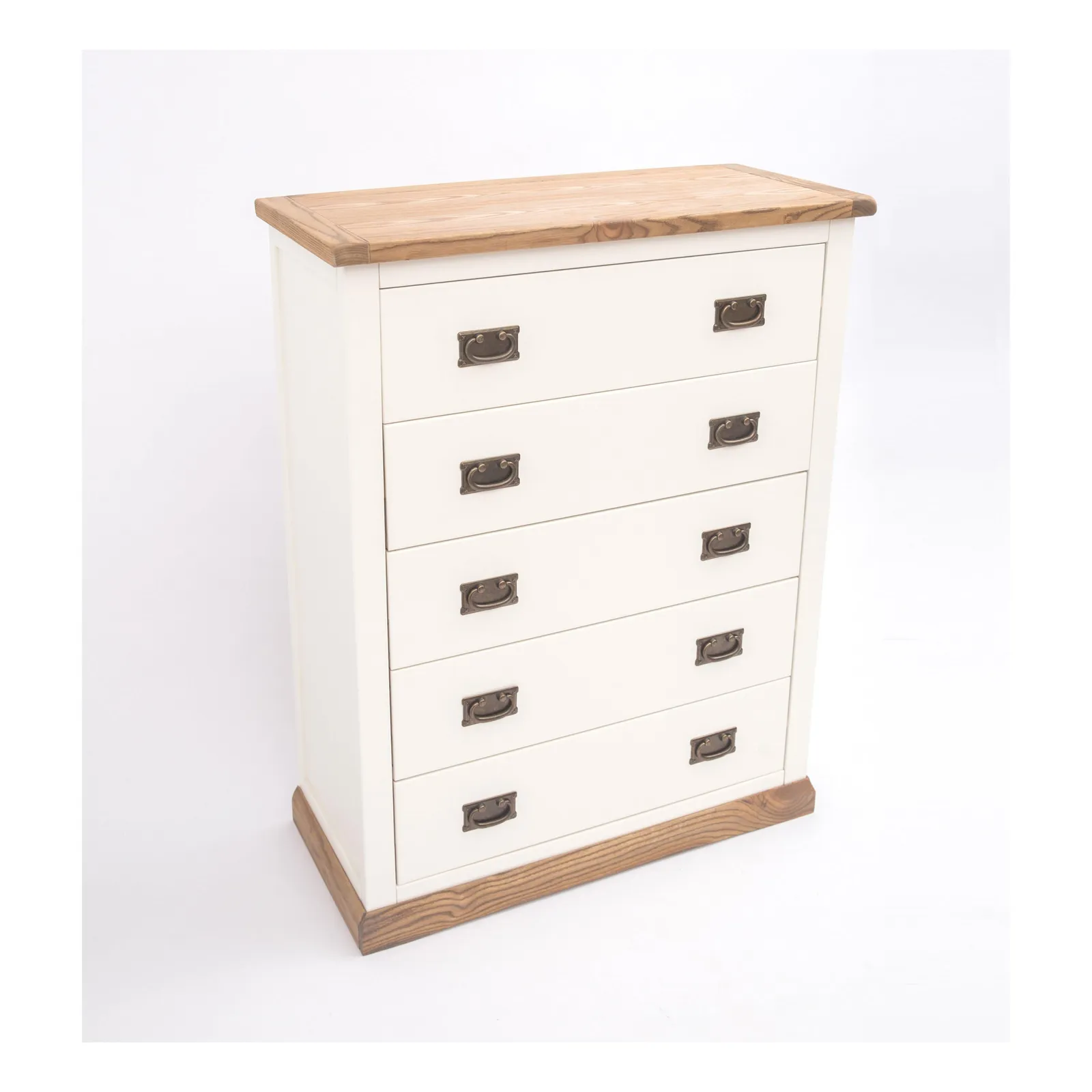 Cabinet Bits Tropea 5 Drawer Chest of Drawers Bras Drop Handle in Off-White 4