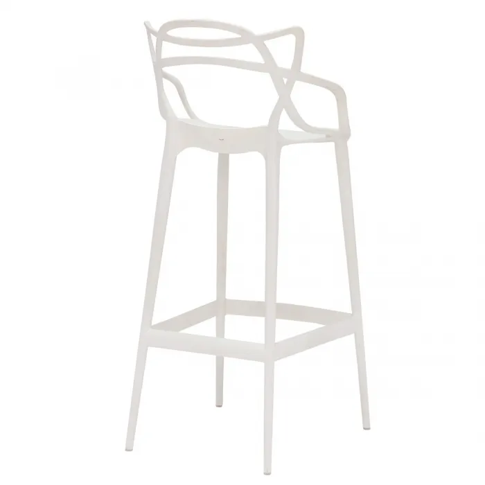 Kartell Masters High Dining Stool Height 75Cm, White Plastic | Barker & Stonehouse 4