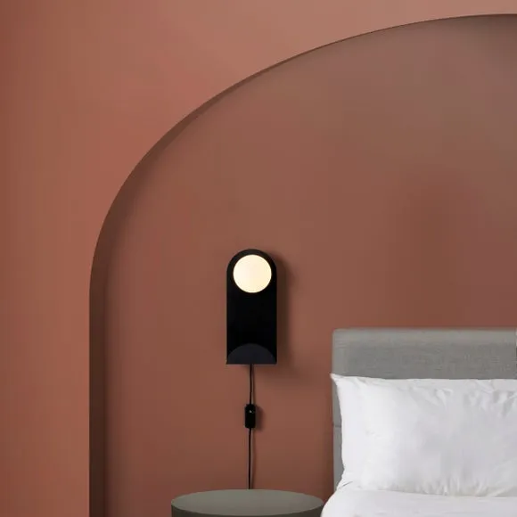 Elements Harton Shelved Plug In Wall Light