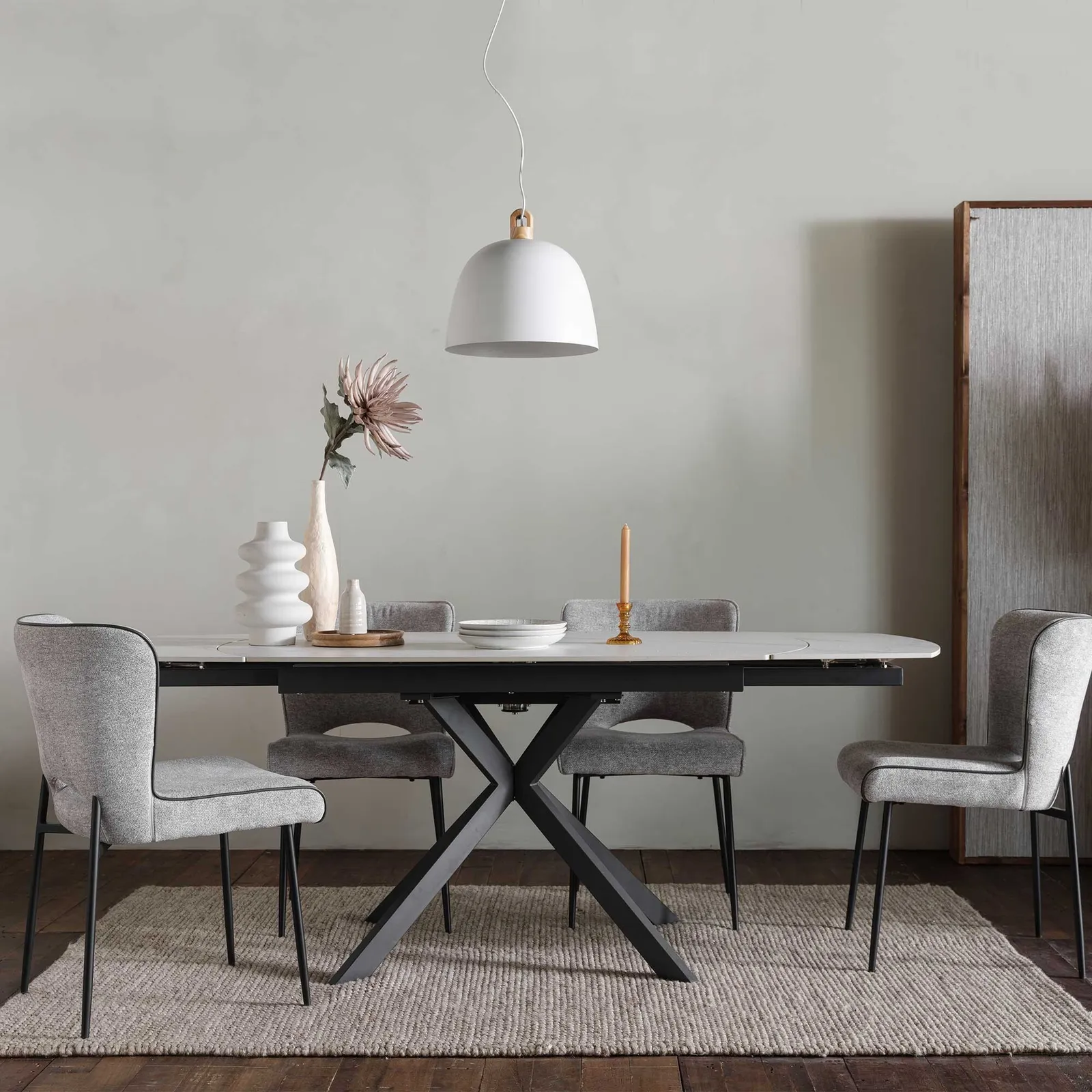 Galini Dining Chair Light Grey Fabric | Barker & Stonehouse 3