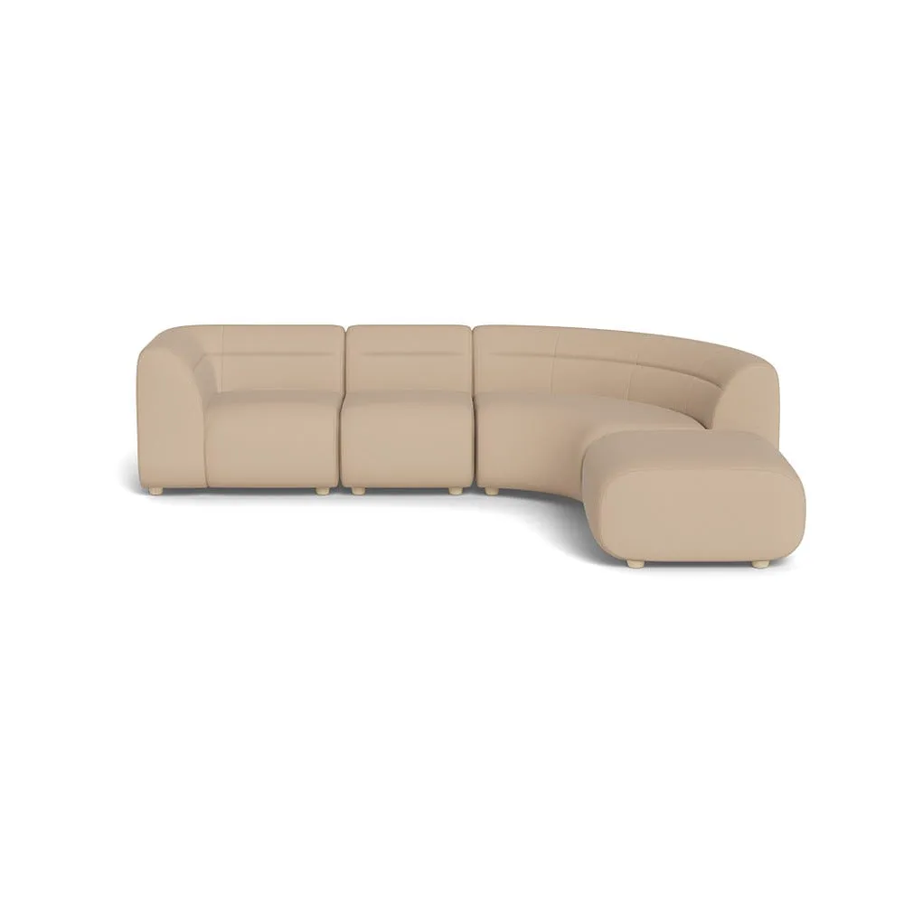 Heal's Lilli Right Hand Facing Curved Corner Sofa Capelo Linen-Cotton Bamboo Natural Beech Feet 1