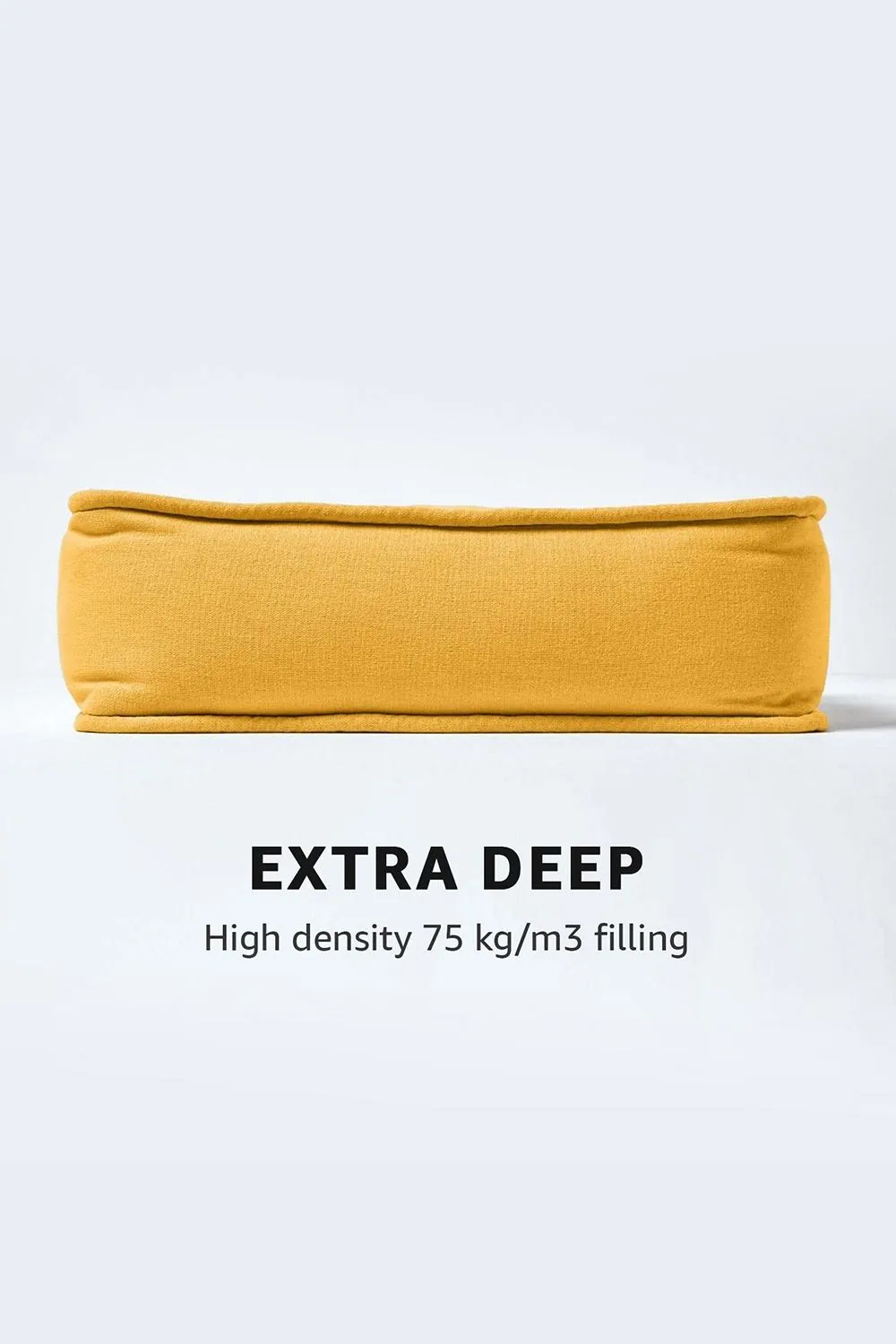 Homescapes Cotton Dining Chair Booster Cushion in Mustard 3