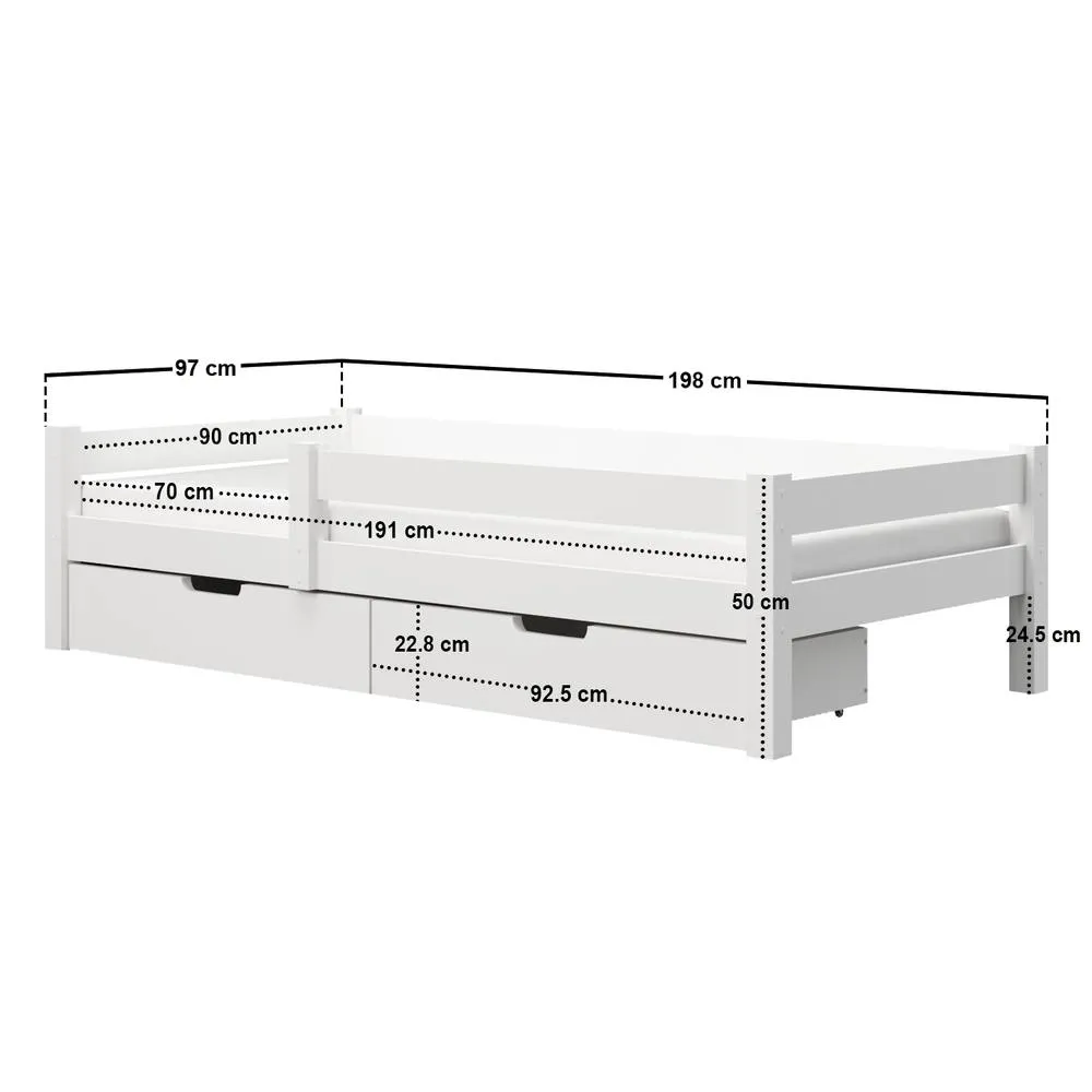 Flair Milo Single Bed with Storage in White 6