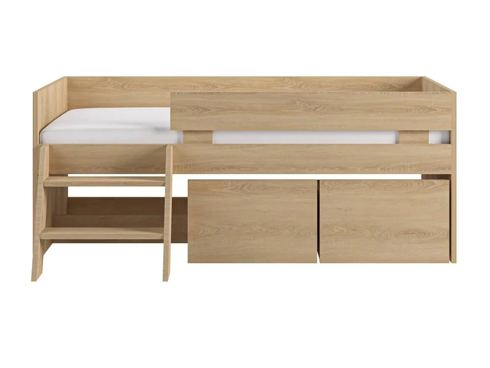 Flair Logan Single Storage Low Sleeper Bed in Brown 3