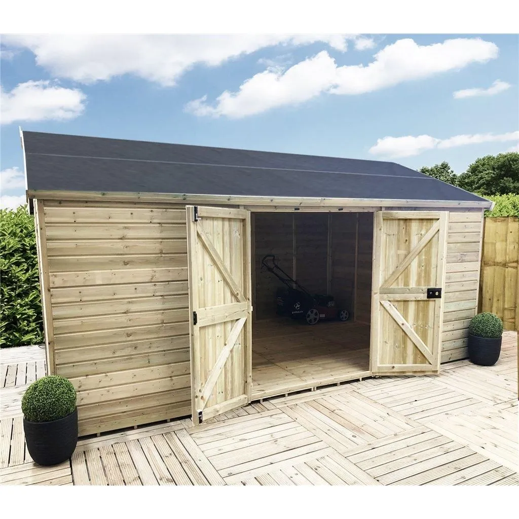 Marlborough 10 x 11 Reverse Premier Pressure Treated Apex Workshop in Natural 2