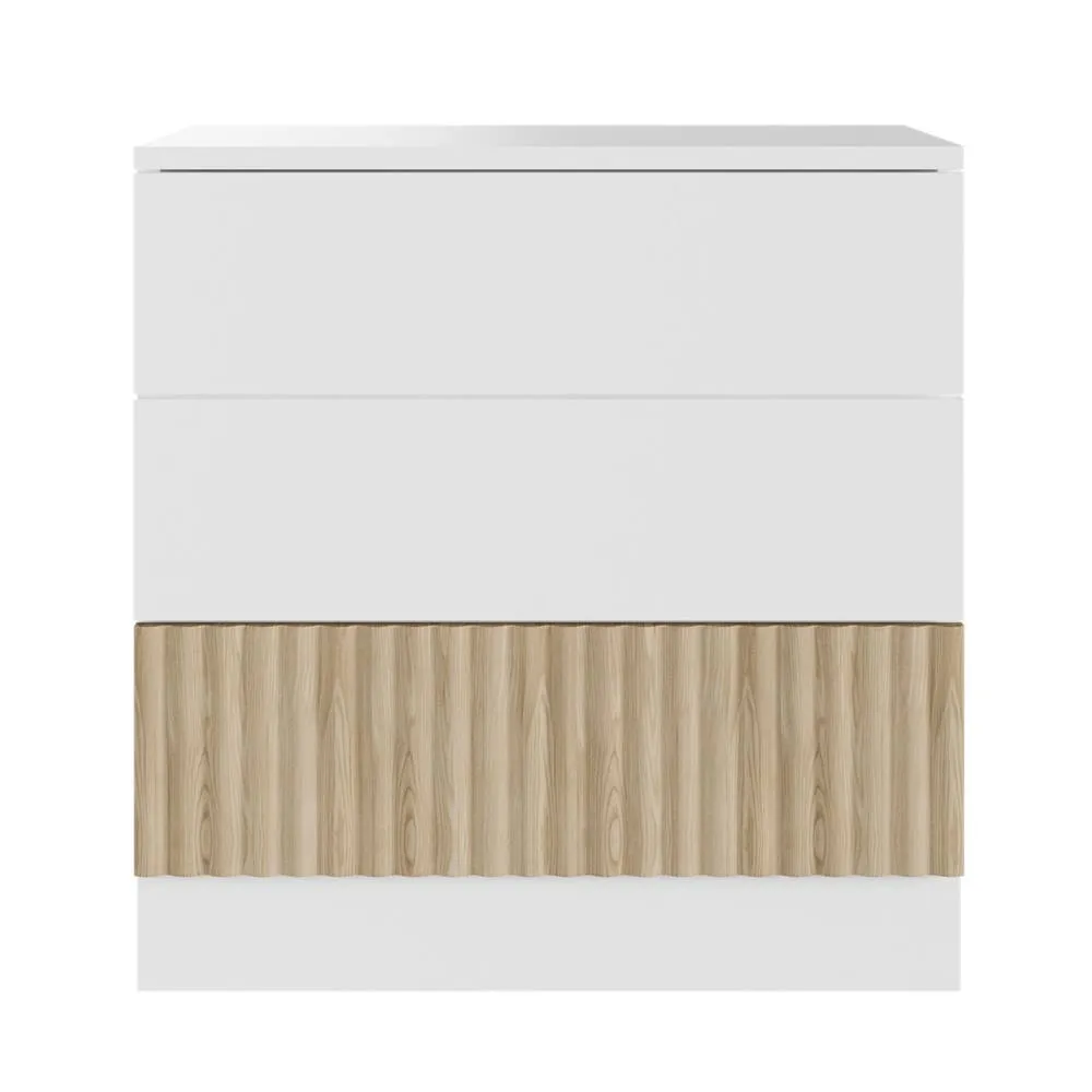 Flair Luca Ribbed 3 Drawer Chest in Light Oak 5