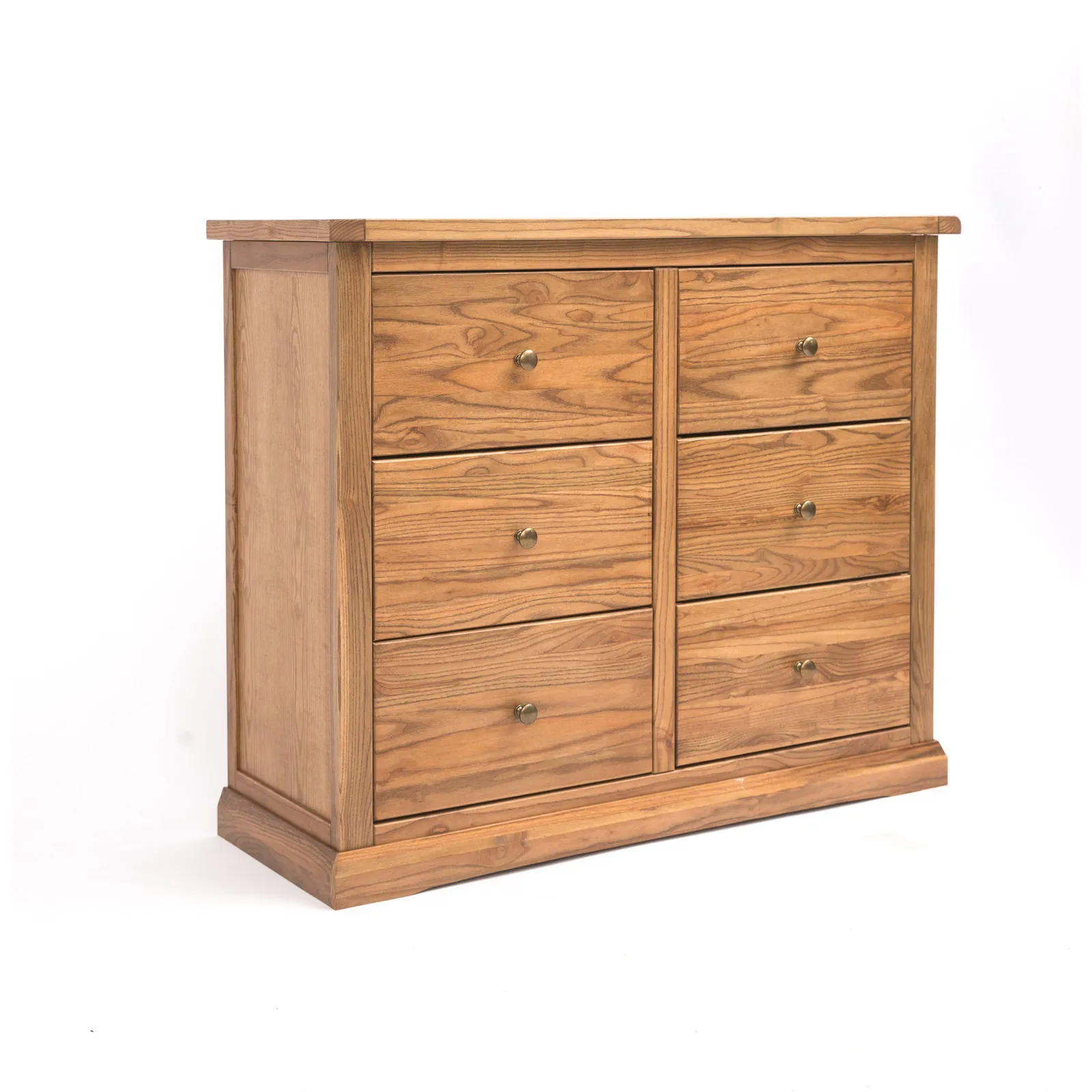 Cabinet Bits Salerno 6 Drawer Chest of Drawers Brass Knob in Natural 2