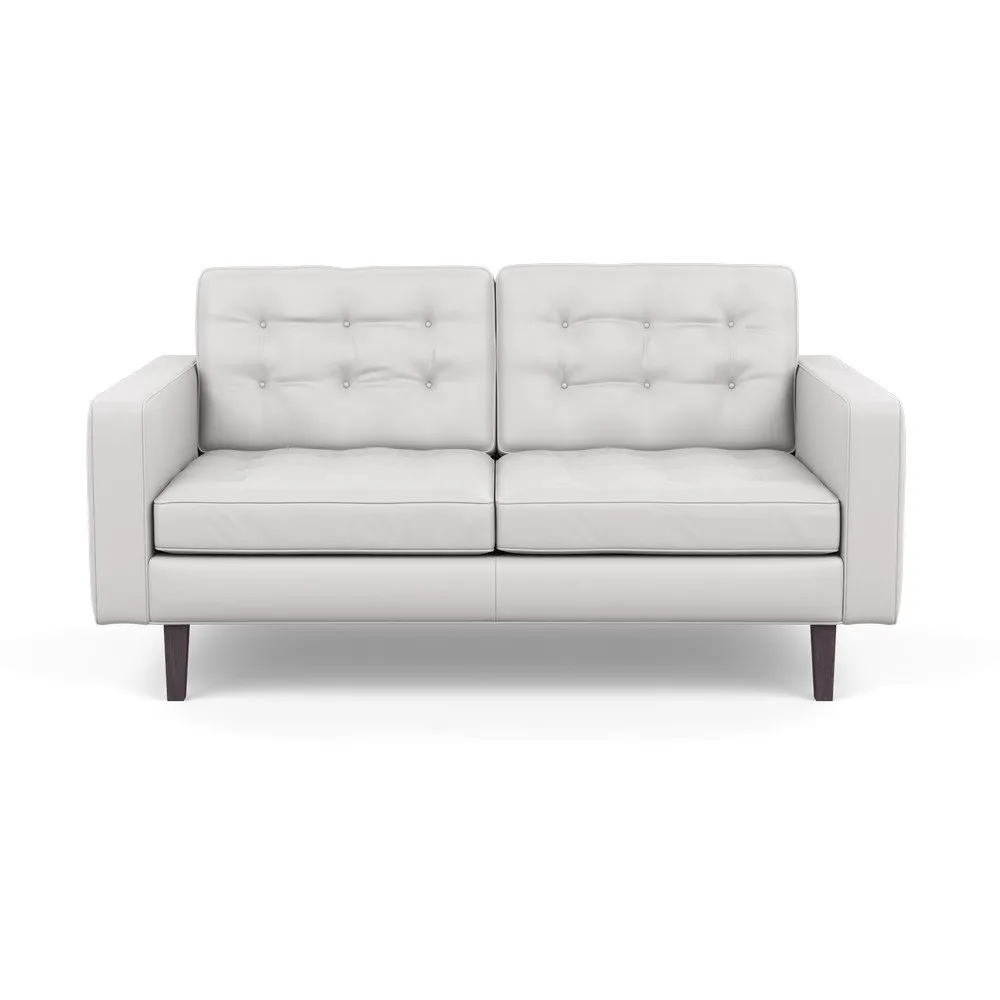 Heal's Hepburn 2 Seater Sofa Leather Grain White 000 Wenge Black Feet 1