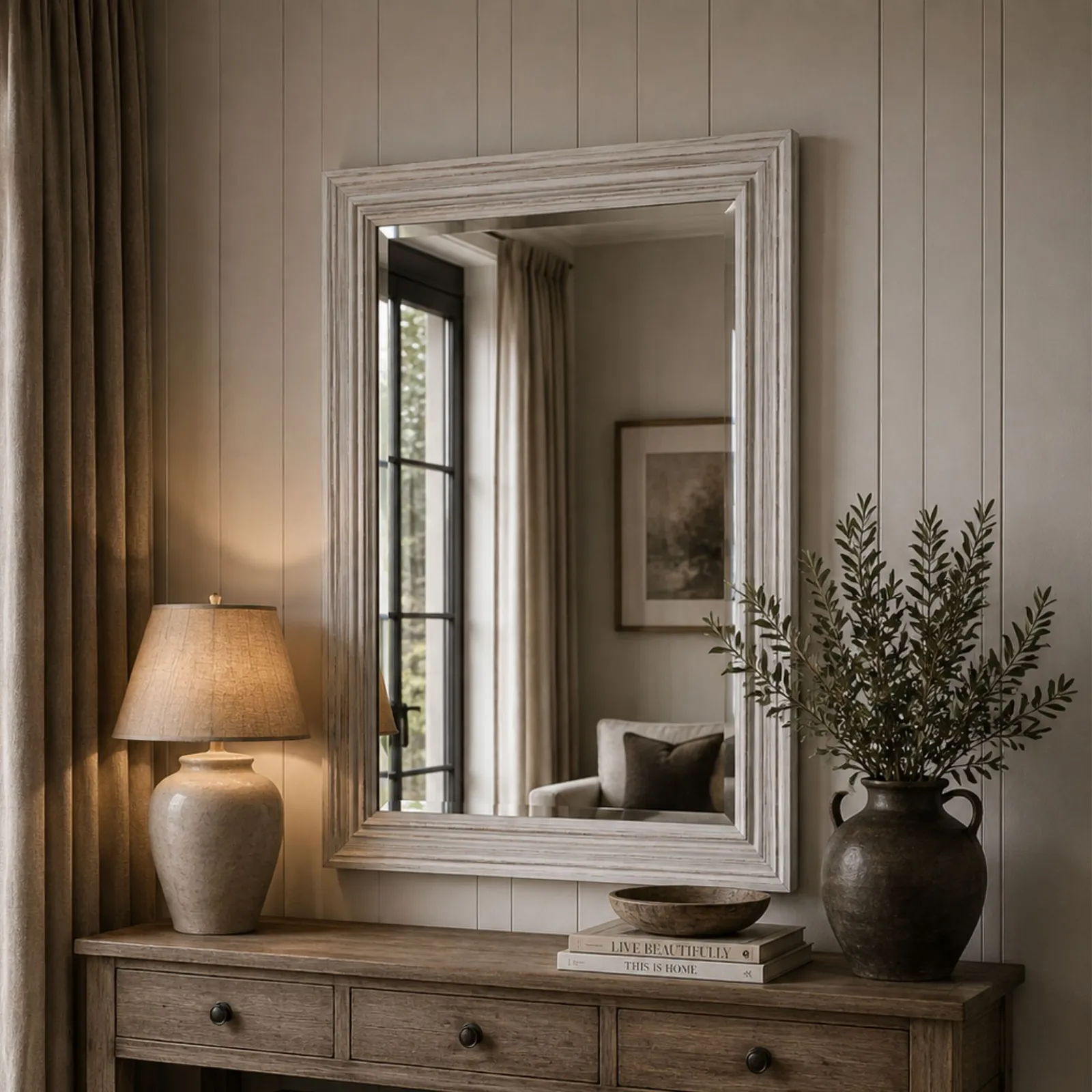 Yearn Mirrors Yearn Distressed White Framed Wall Mirror 100.5x72.5cm 4