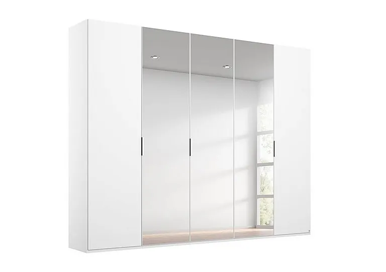 Formes Decor 5 Door Hinged Wardrobe with 3 Mirrors - White
