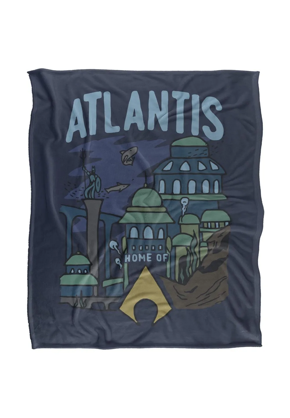 Warner Brothers Aquaman Officially Licensed Silky Touch Super Soft Throw Blanket 152 x 127 cm in White