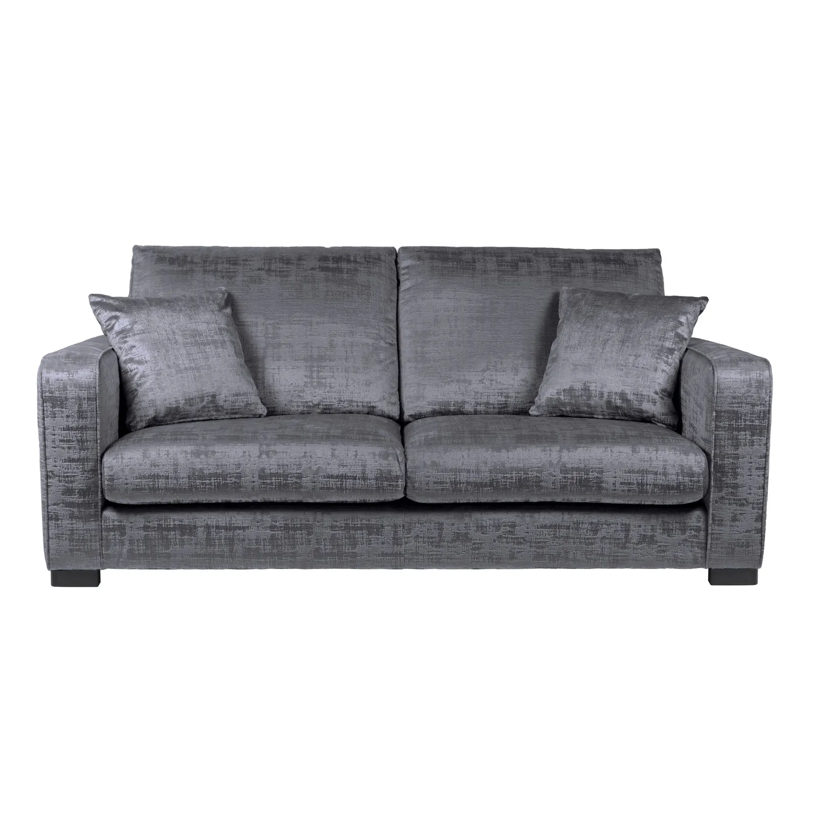 Carson Distressed Velvet 3 Seater Sofa Grey