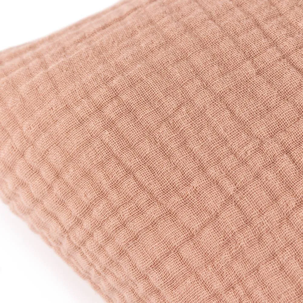 Yard Lark Muslin 100% Cotton Plain Cushion in Dusty Pink 4