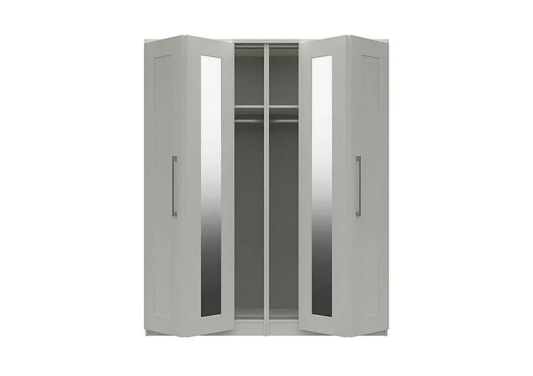 Fenchurch 4 Door Bifold Wardrobe with Mirrors - White