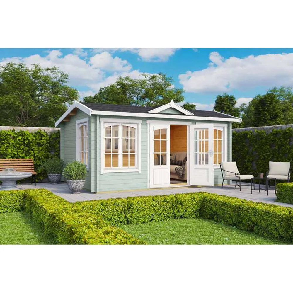 Lasita Maja Ltd Windsor 44-Log Cabin, Garden Room, Home Office - L440xW340.8xH239.4 cm in Natural 3