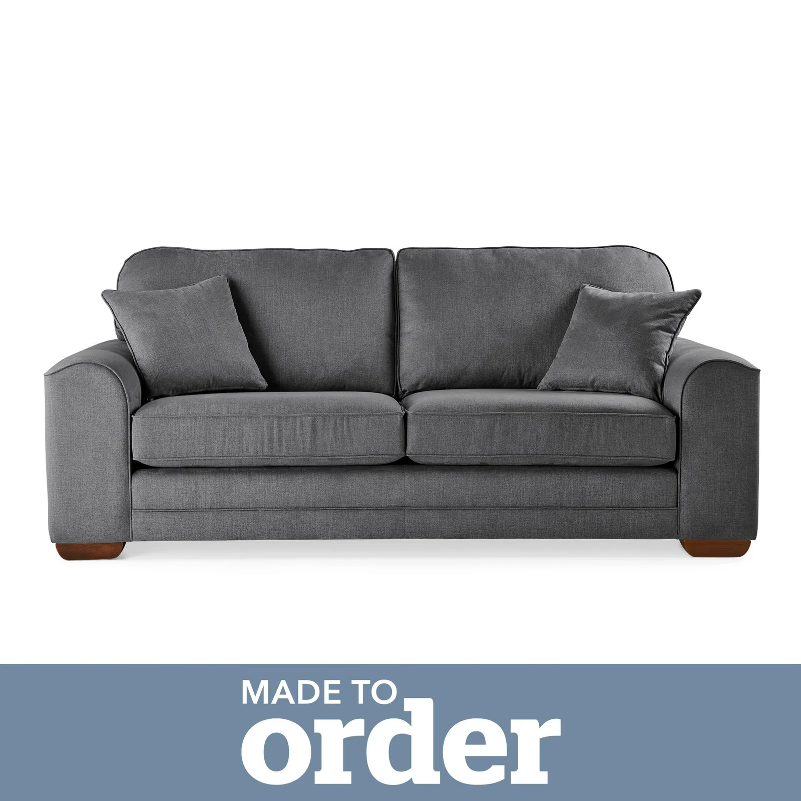Morello 3 Seater Sofa Brushed Plain Fabric Brushed Plain Pewter