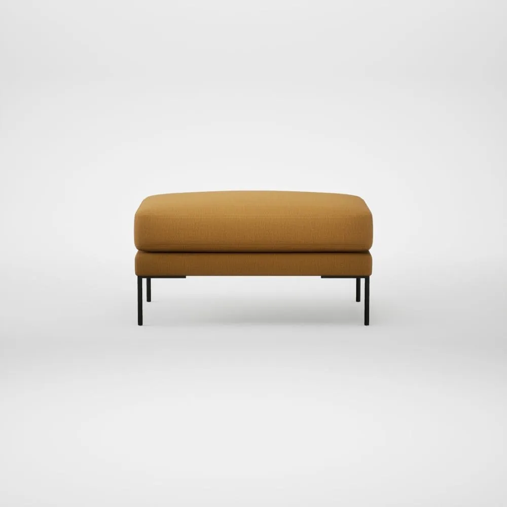 Heal's Torrington Ottoman Smart Cotton Linen Sahara Black Feet 2