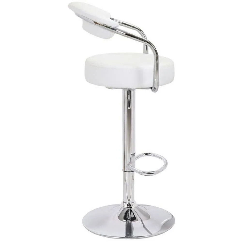 netfurniture Berty Breakfast Bar Stool White Cushioned Padded Seat & Backrest 3