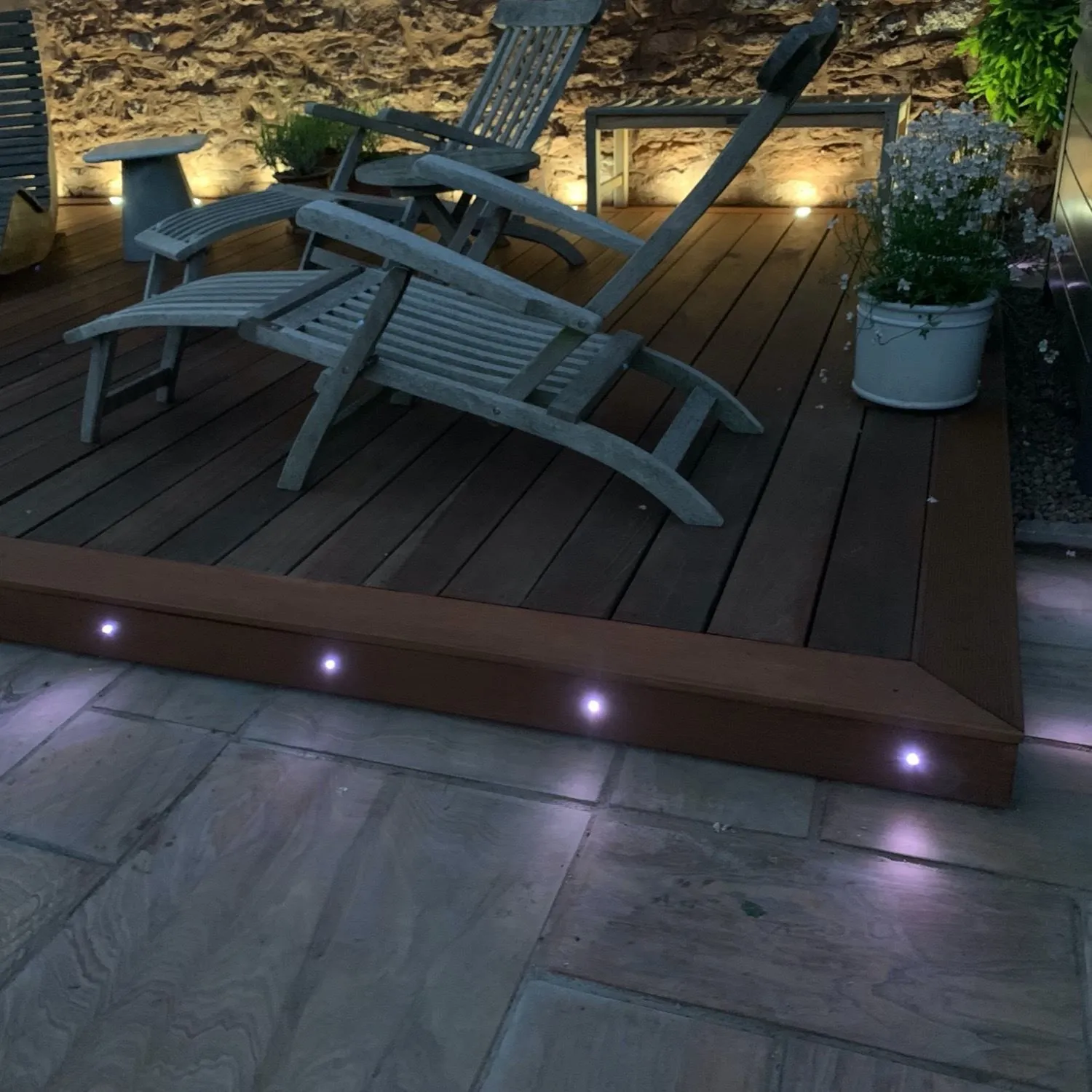 First Choice Lighting Set of 10 - 30mm Stainless Steel IP67 Warm White LED Decking Kit in Silver 2