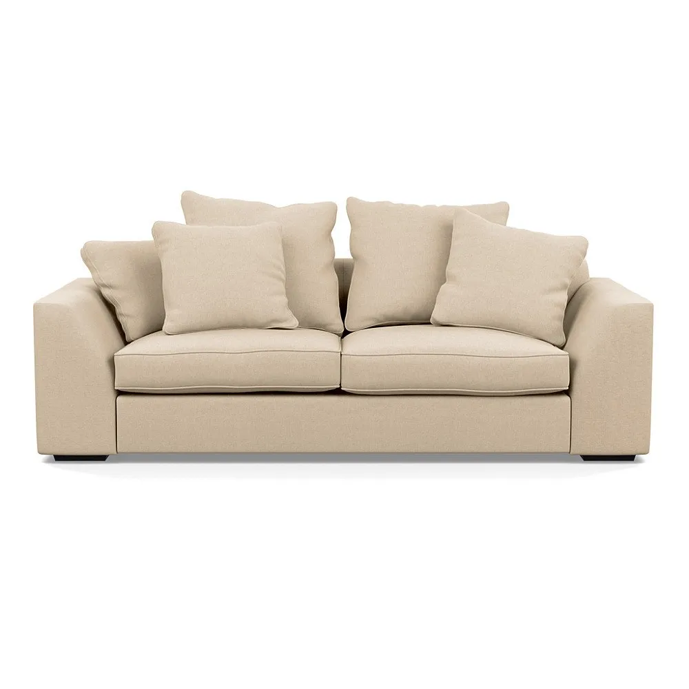 Heal's Cumulus 4 Seater Sofa Brushed Cotton Oat Black Feet