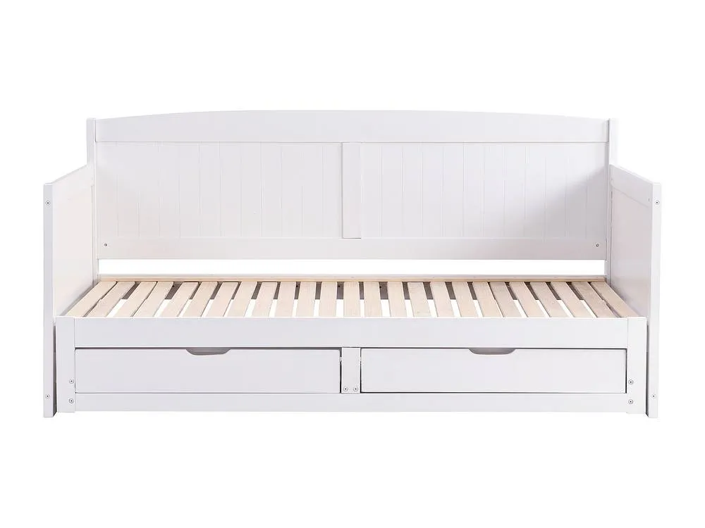Vente-unique Day Bed With Trundle 90 X 190 Or 180 X 190 Cm - With Slatted Base and in White 6