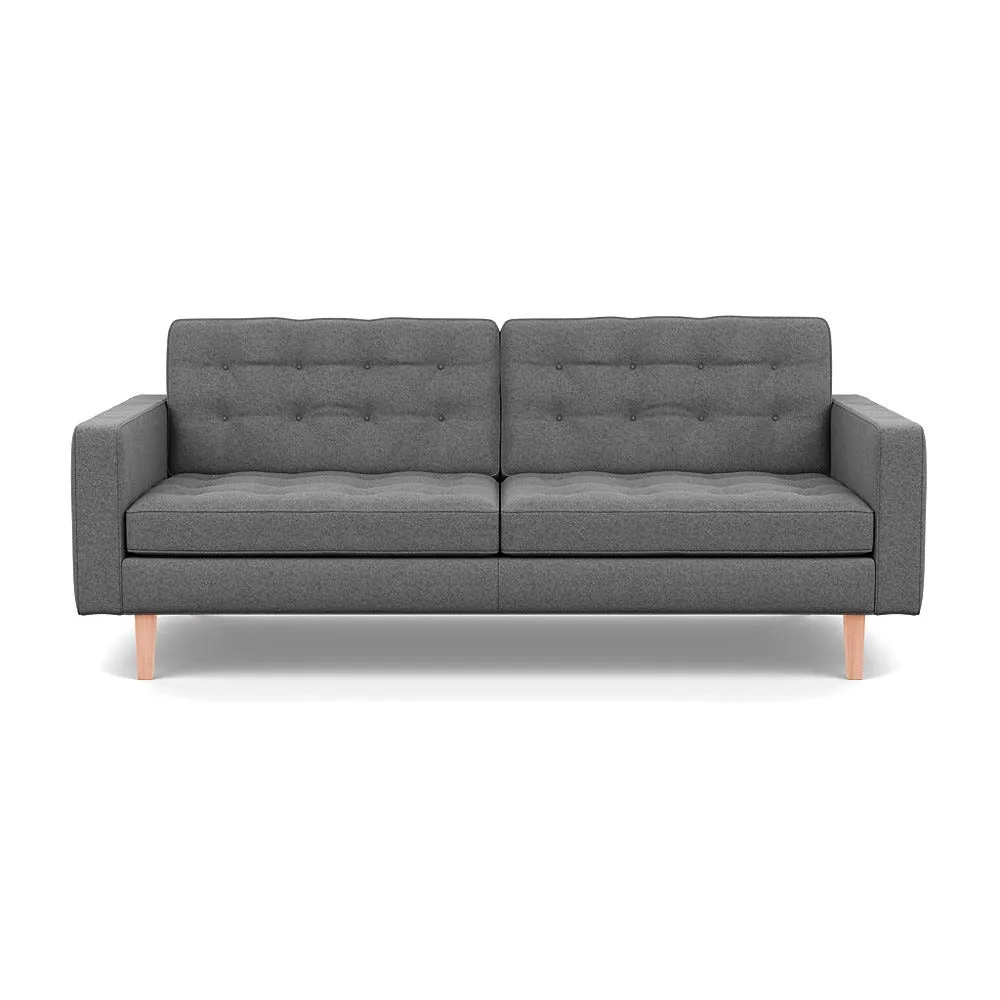 Heal's Hepburn 3 Seater St Moritz Wool Light Grey 157 Natural Feet 1