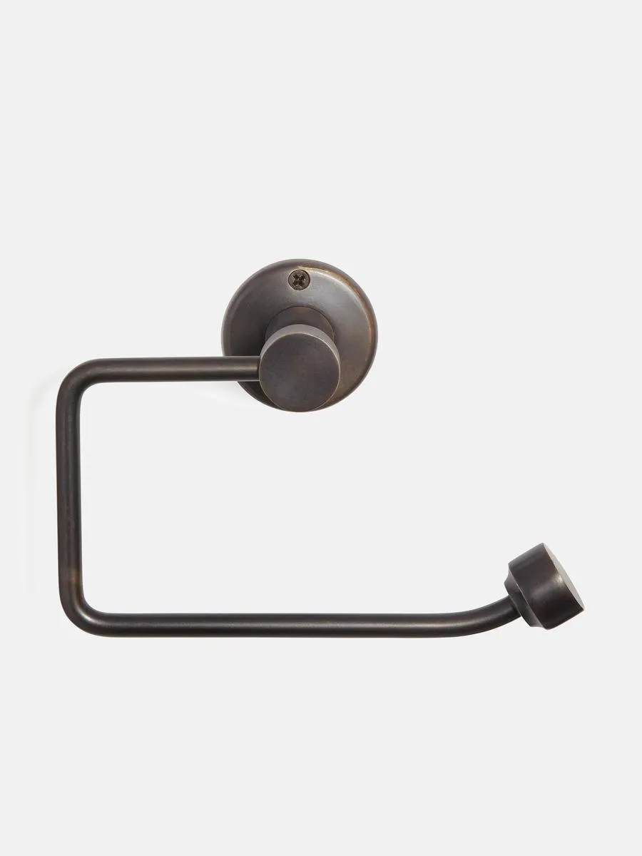 Randolph Toilet Roll Holder, Blackened Brass