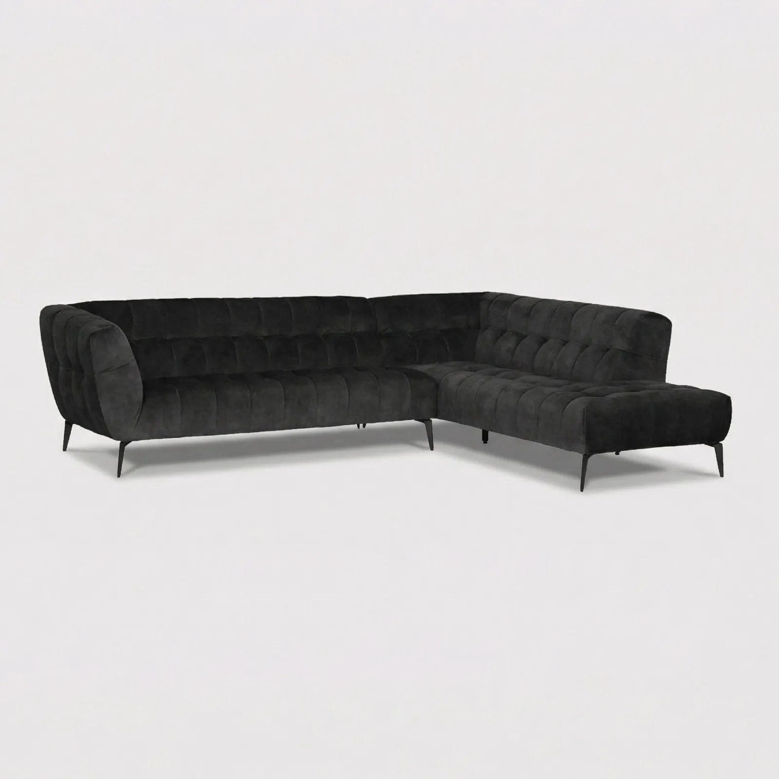 Azalea Corner Group Chaise Right Sofa, Black | Barker & Stonehouse