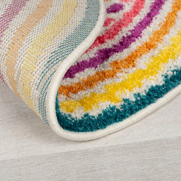 Rainbow Spot Berber Circle Rug 5