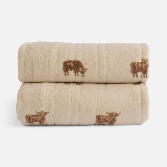 Highland Cow Sherpa Electric Throw Blanket 4