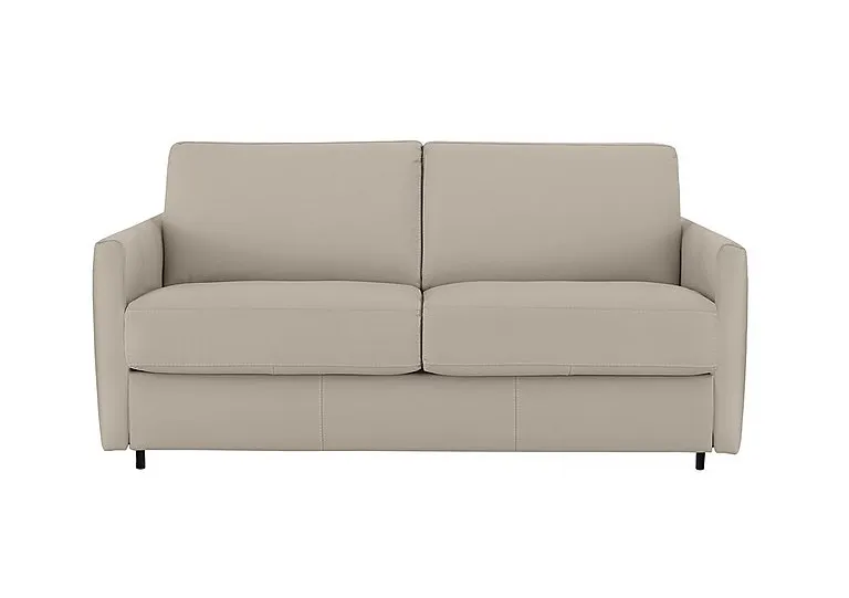 Alcova 2.5 Seater Leather Sofa Bed with Slim Arms - Botera Crema