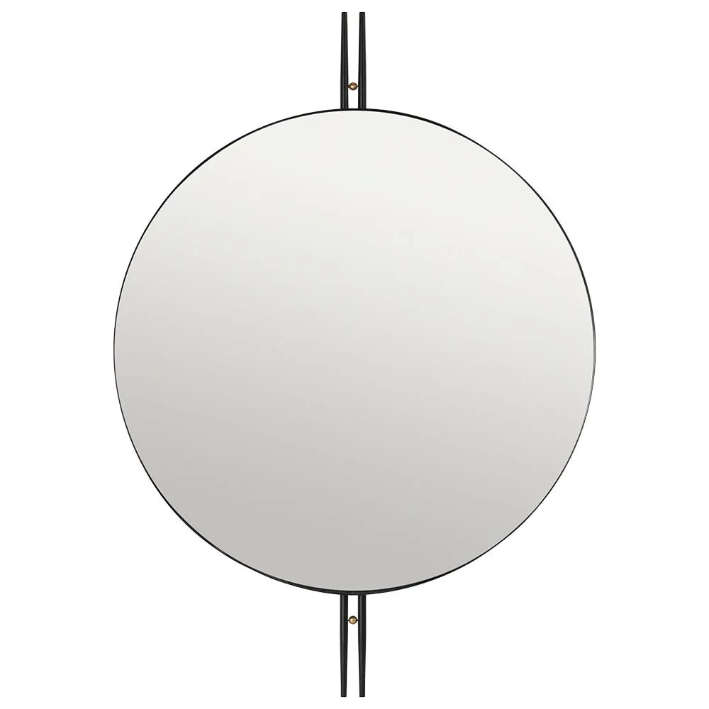 Gubi IOI Wall Mirror Round Ø80cm Black & Brass 2