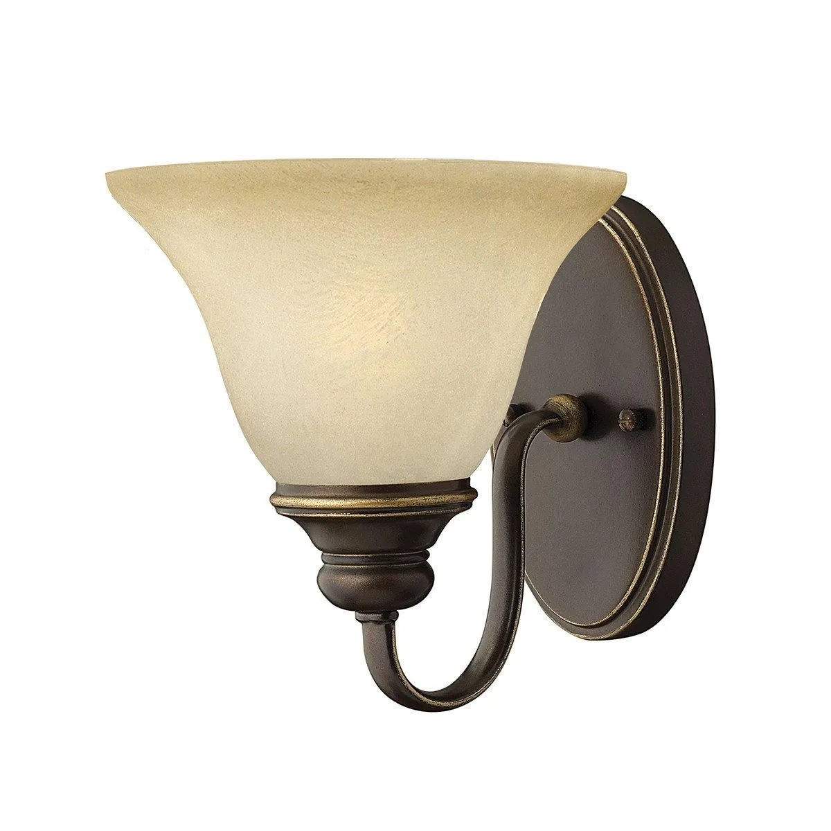 Netlighting Cello 1 Light Wall Light Antique Bronze Glass Shade E27 in Brown