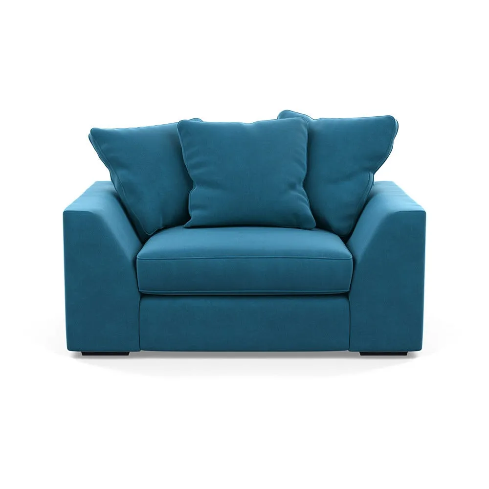 Heal's Cumulus Loveseat Smart Velvet Ocean Black Feet