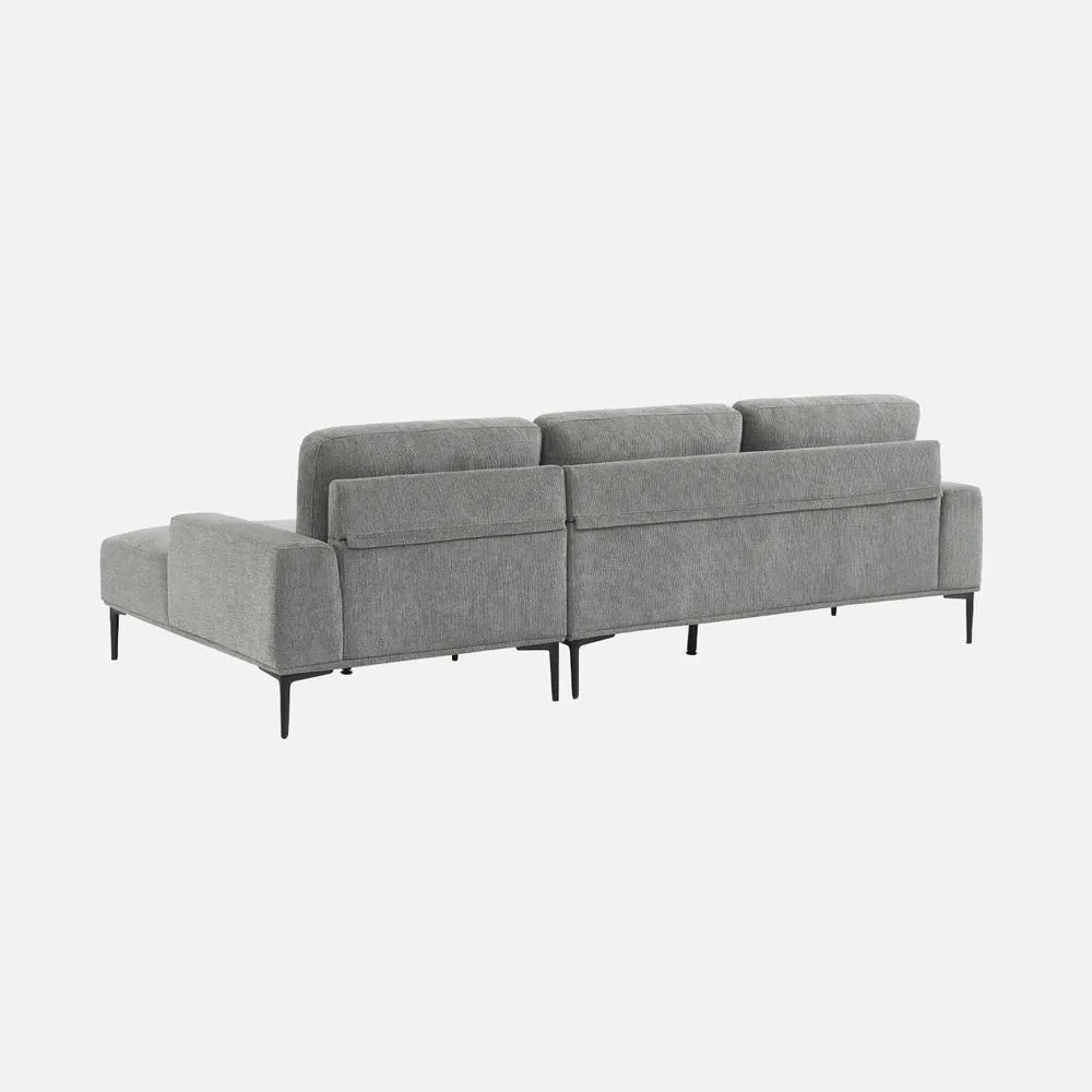 sweeek 3-seater Corner Sofa In Fabric & Metal Right-hand Corner in Dark Grey 3