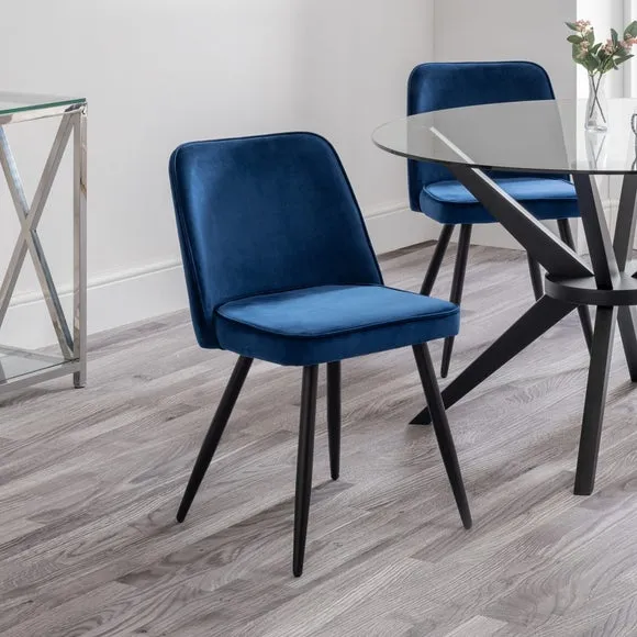 Burgess Set of 2 Dining Chairs, Velvet