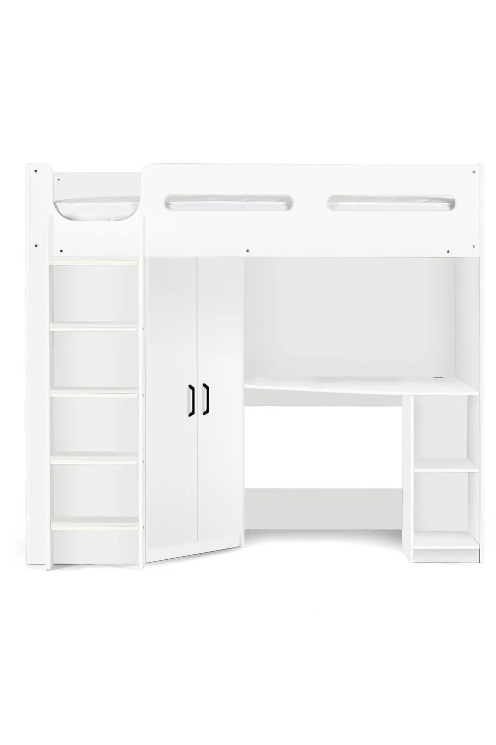 Julian Bowen Hercules Highsleeper Loft Bed with Desk in White 3