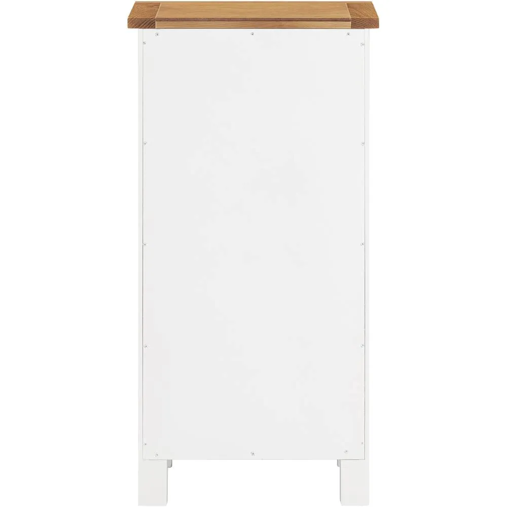 Seconique Cambridge 5 Drawer Narrow Chest - Linen/Oak (Fully assembled) in White 6