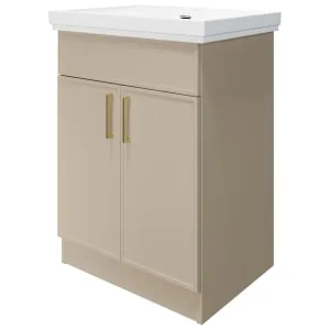 Wickes Haven Macadamia Freestanding Vanity Unit & Haven Basin - 865 x 600mm