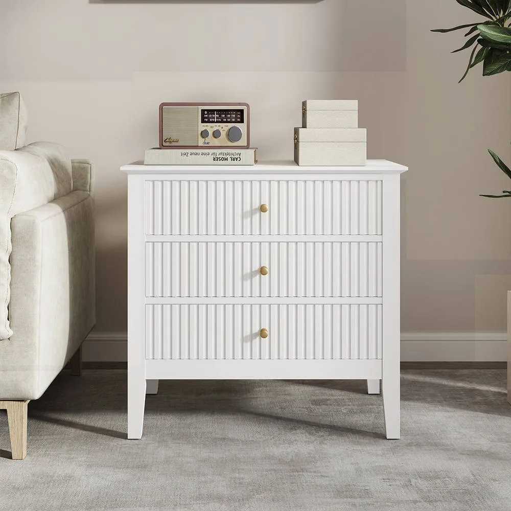 Melody Maison Wardrobe, Large Chest & Pair of Bedside Tables - Hales White Range 2
