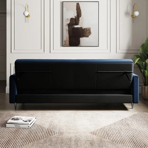 Kendall Quilted Velvet Clic Clac Storage Sofa Bed 3