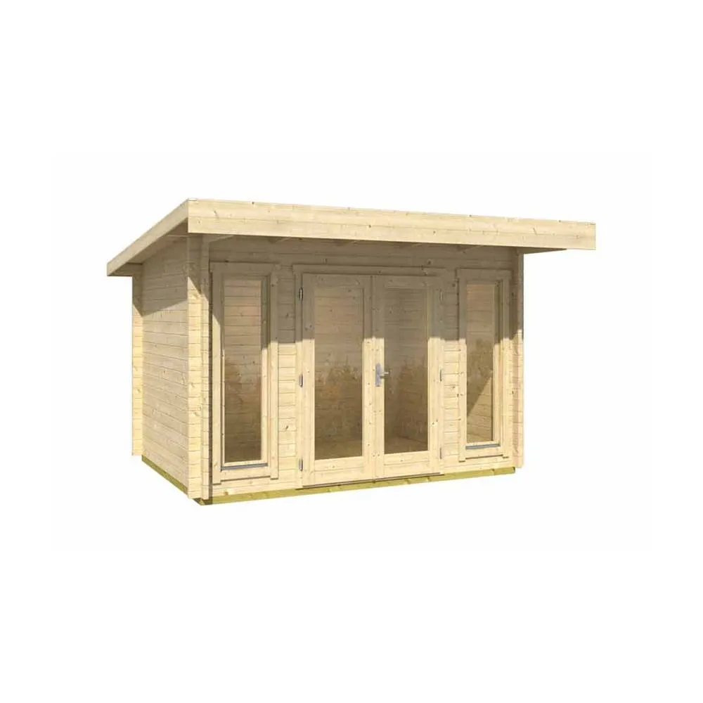 Lasita Maja Ltd Barbados mini-Log Cabin, Home Office - L390xW350xH233.7 cm in Natural 2