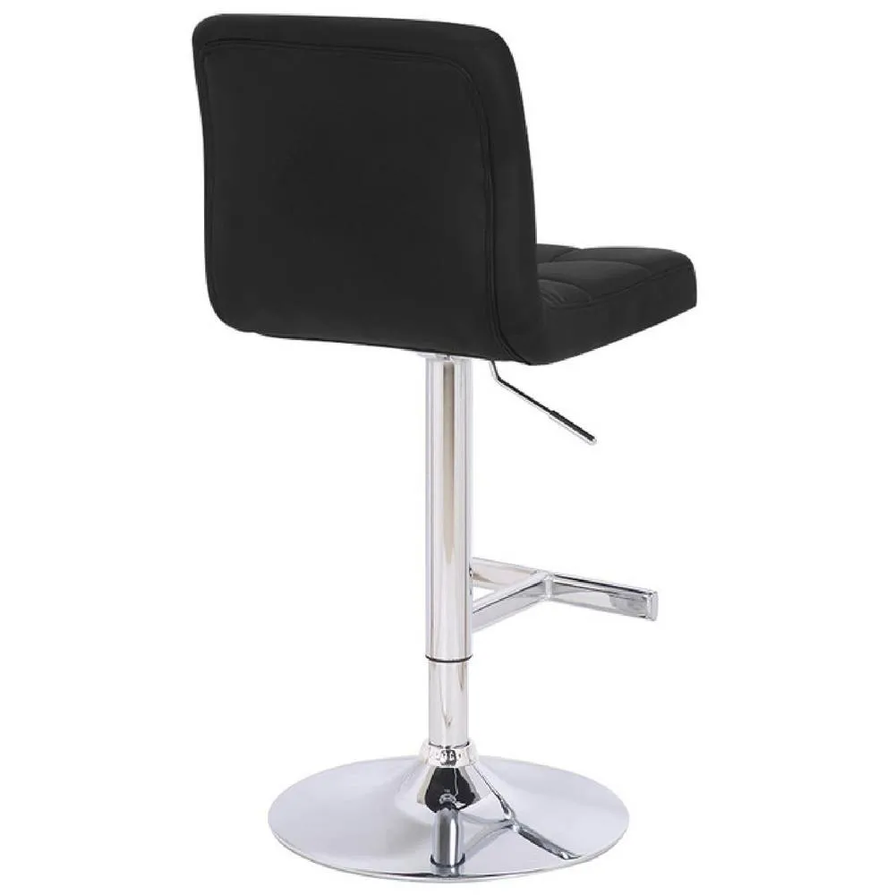 netfurniture Cuborn Black Bar Stool Padded Seat Height Adjustable 4