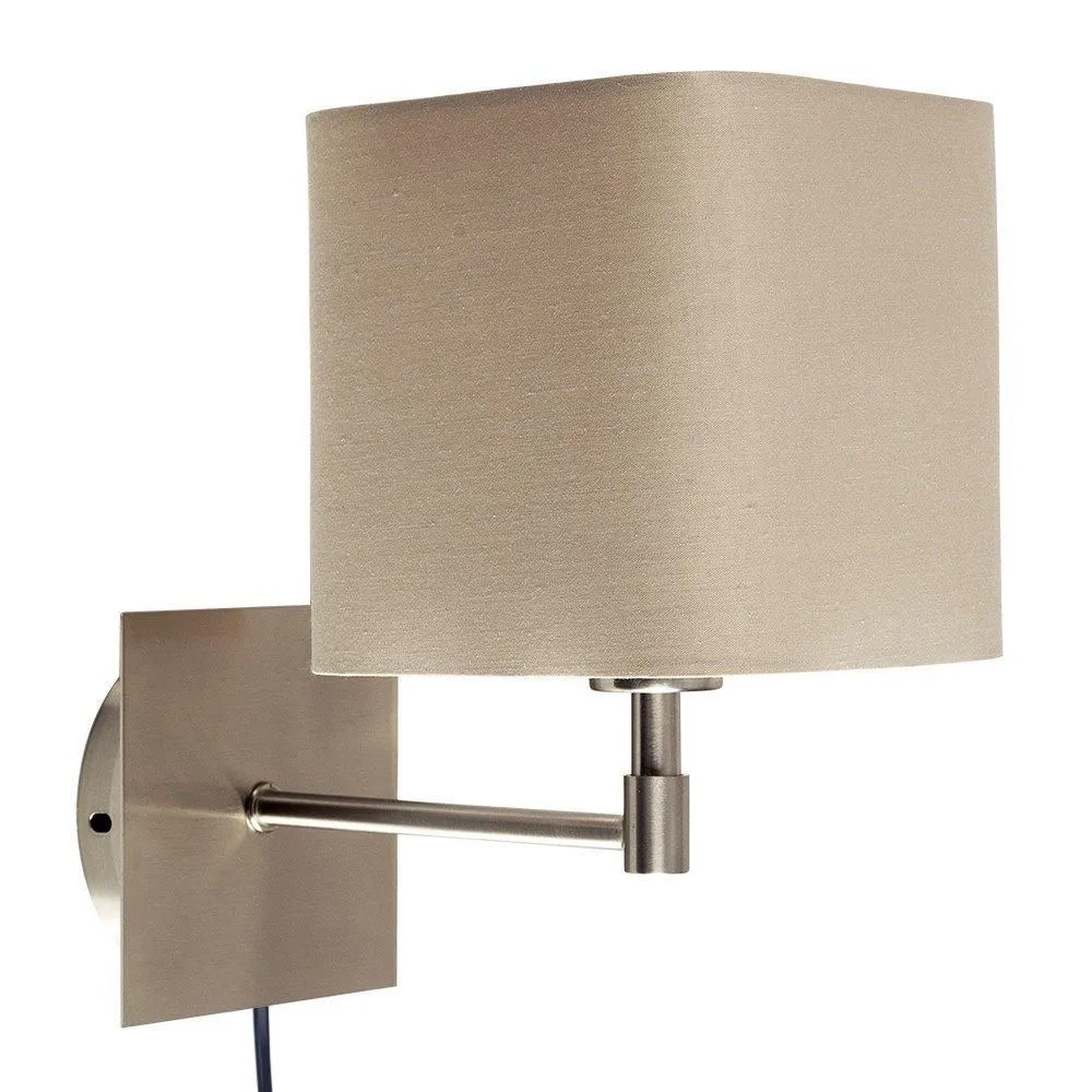 ValueLights Sheldon Brushed Chrome Indoor Wall Light in Metallic Silver