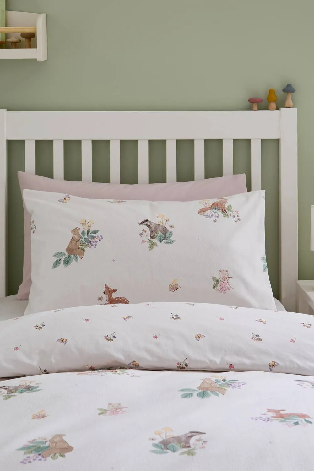 Catherine Lansfield Brushed Forest Friends Reversible Duvet Cover Set in Cream 3