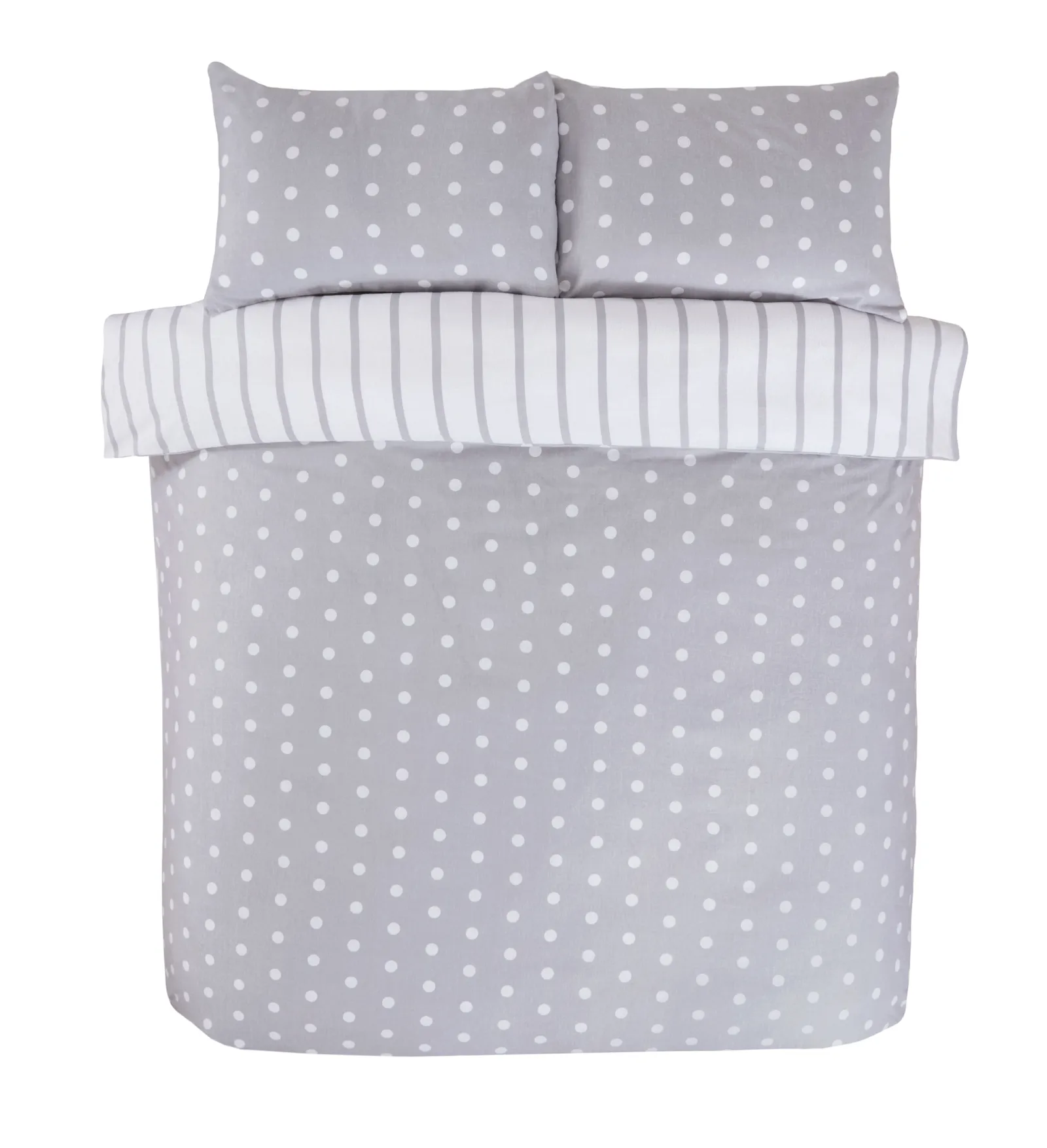 Rapport Home Spots & Stripes Microfibre Duvet Set in Grey 2