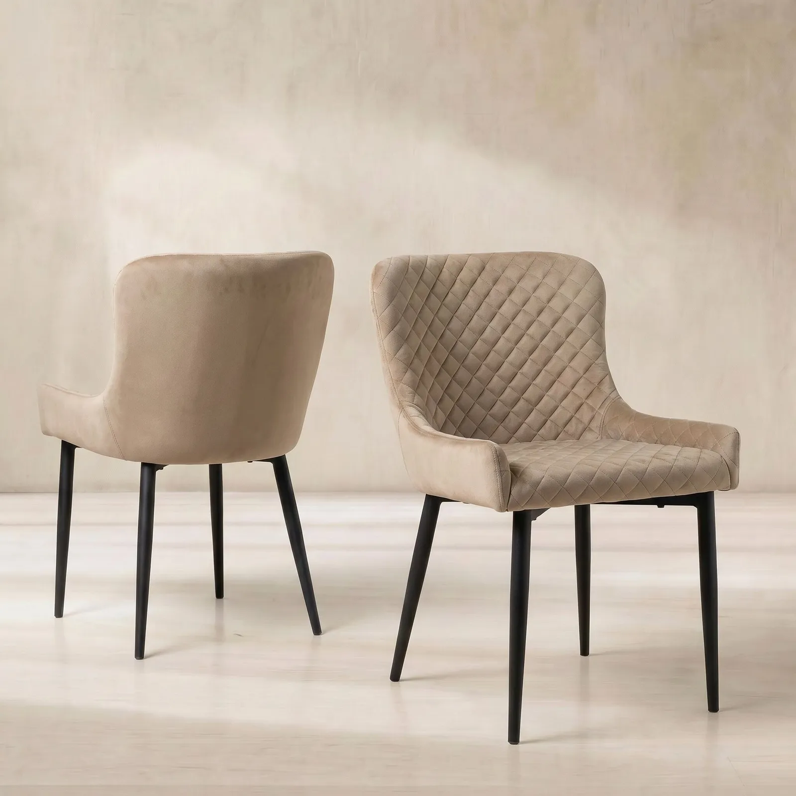 Rivington Dining Chair, Neutral Velvet | Barker & Stonehouse