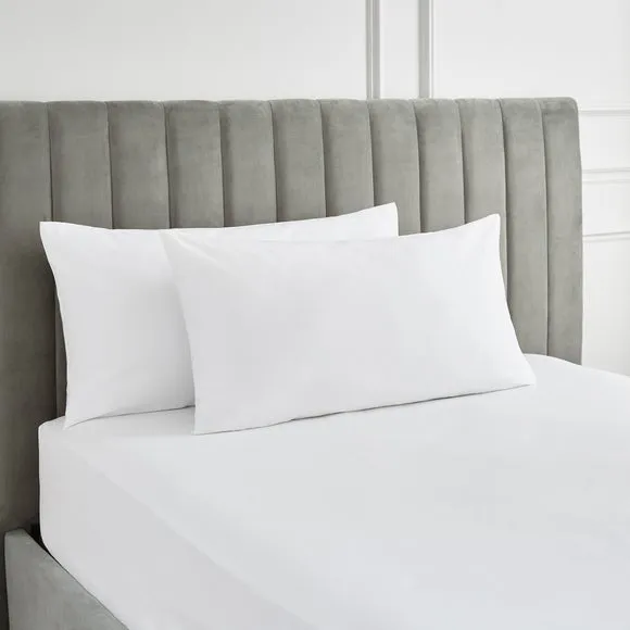 Hotel 230 Thread Count 100% Cotton Sateen Large Standard Pillowcase Pair