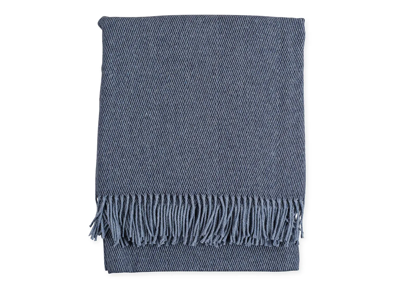 Heal's Herringbone Wool & Cashmere Throw Navy